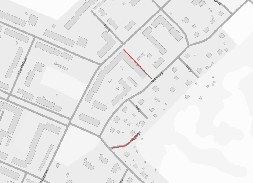 Karta över Ängsgatan.